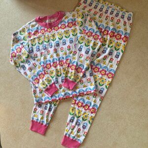 Hanna Andersson 2 pc Floral Pajamas sz 120 (6/7)